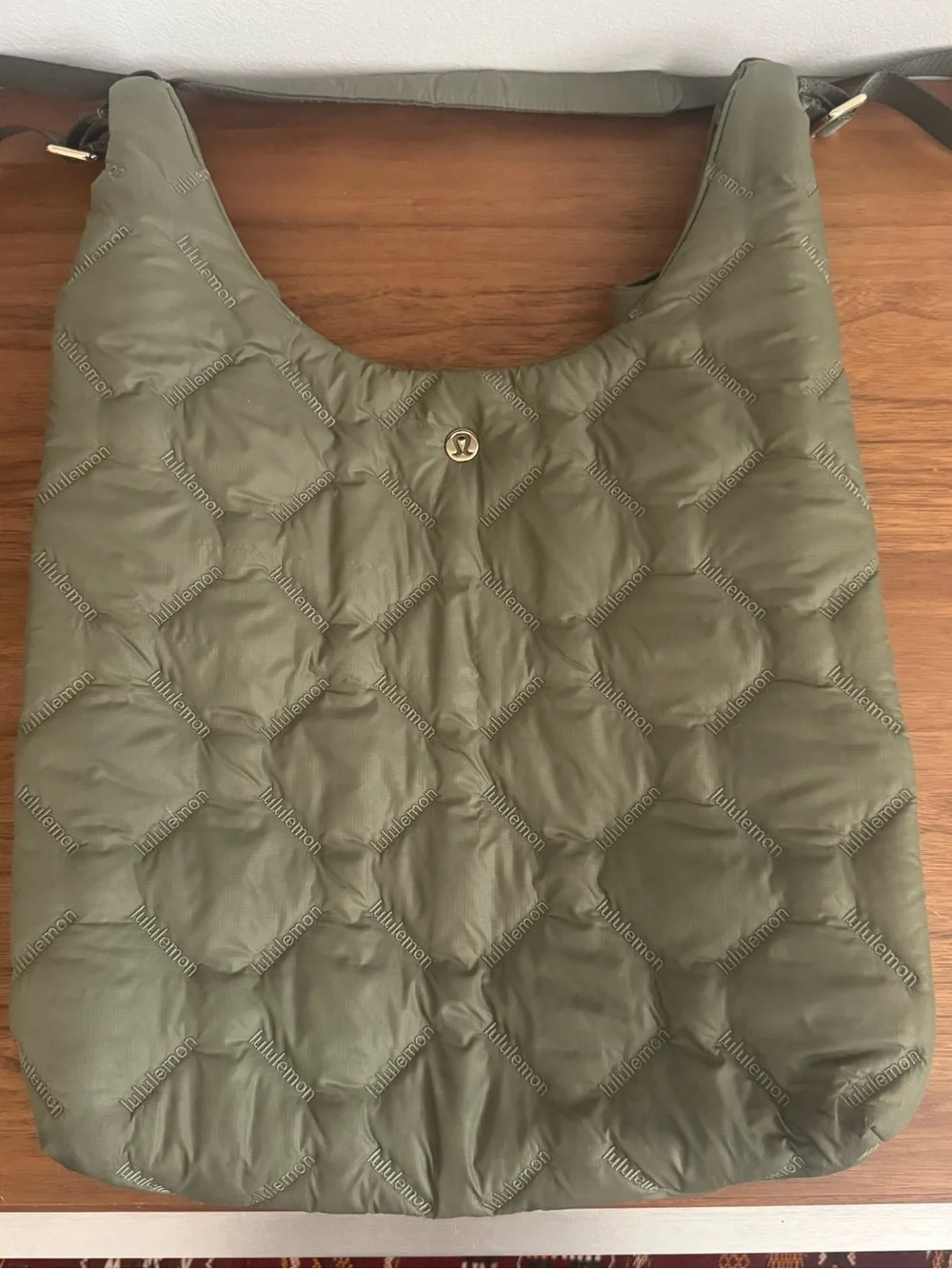 Lululemon olive Quilted Pleasures shoulder bag